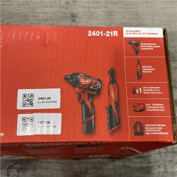 NEW -  Milwaukee 12V Lithium-Ion Cordless 3/8 in. Ratchet and Screwdriver Combo Kit