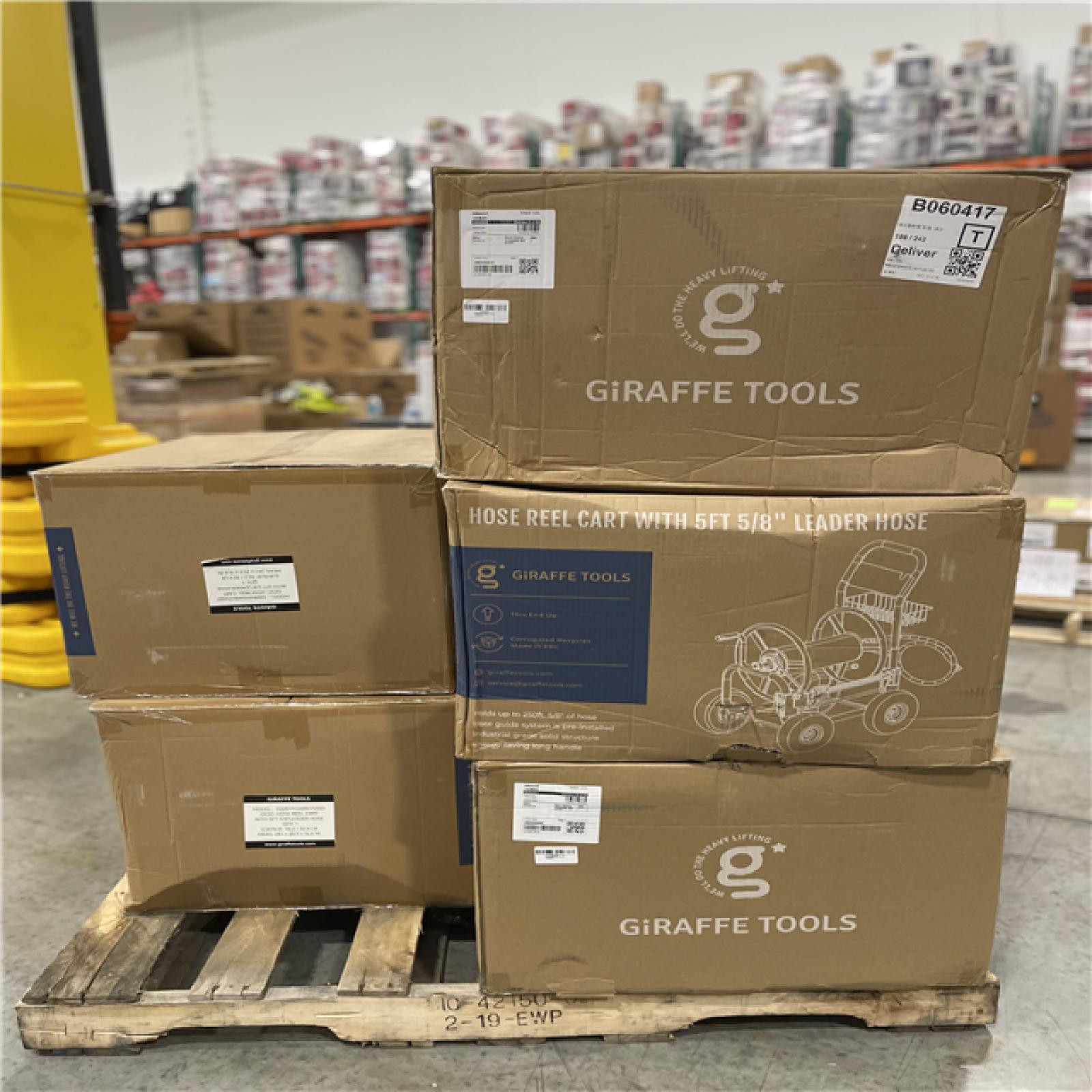 DALLAS LOCATION - GIRAFFE TOOLS HOSE REEL CART PALLET-(8 UNITS)
