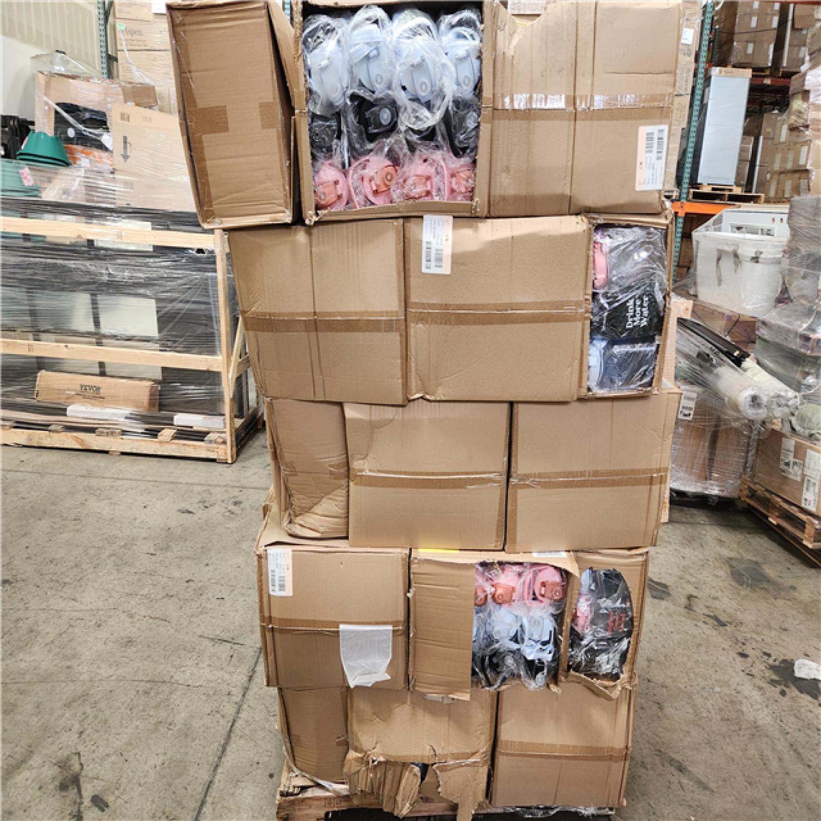 Phoenix Location NEW Wellness Water Bottle Pink/Blue/Black Set (12 per Box) Pallet (50 Boxes)