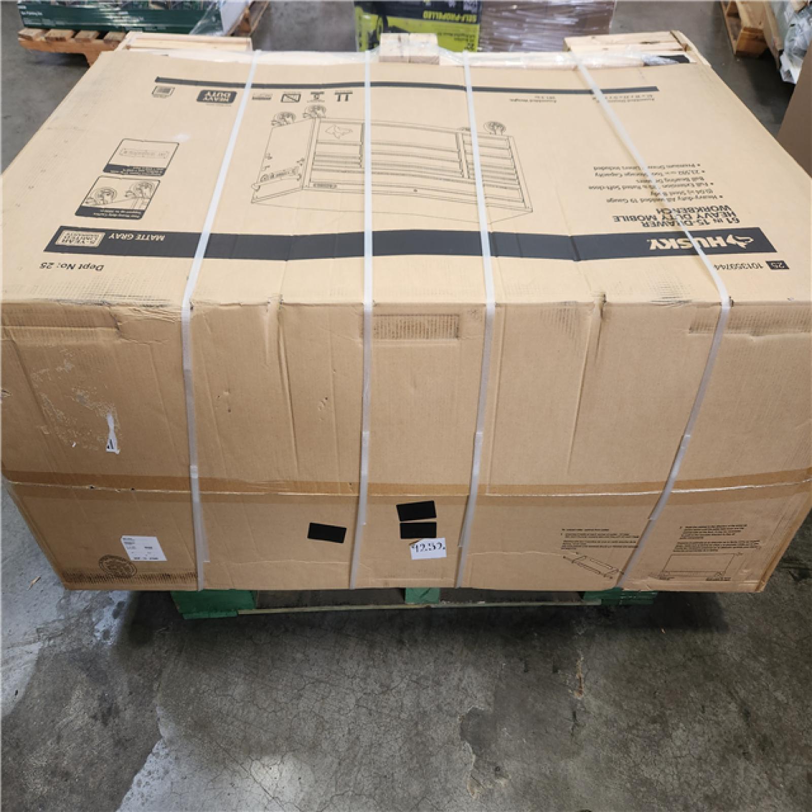 Phoenix NEW Husky Heavy Duty 61 in. W x 23 in. D 15-Drawer Matte Gray Mobile Workbench Cabinet with Solid Wood Top (SEALED)