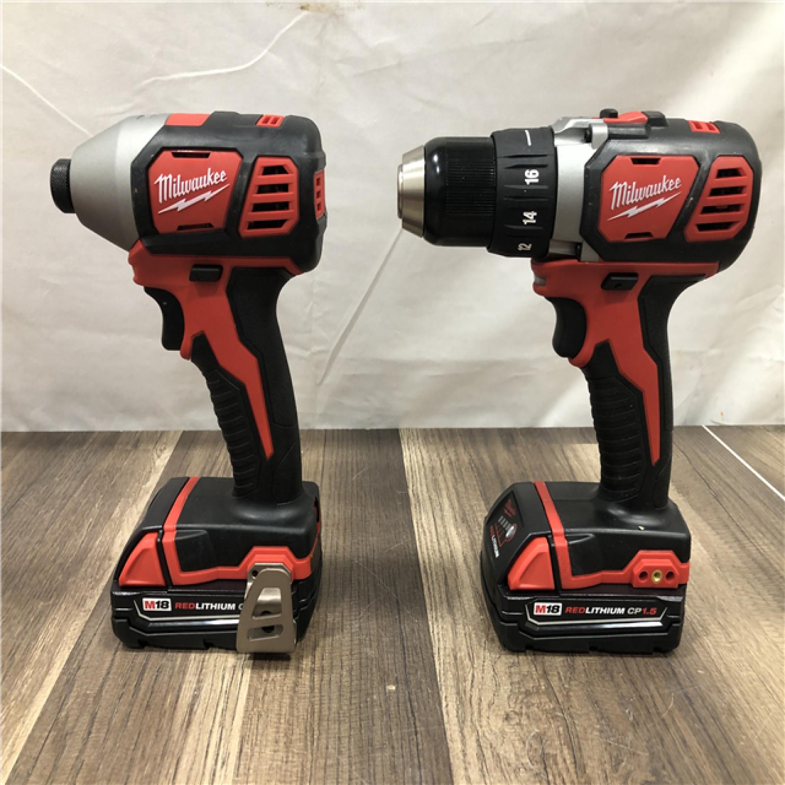 AS-IS Milwaukee M18 18V Lithium-Ion Cordless Drill Driver/Impact Driver Combo Kit
