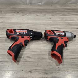 AS-IS Milwaukee 2494-22 M12 Cordless 3/8 Drill / Driver and 1/4 Hex Impact Driver Kit