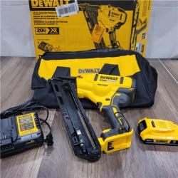 AS-IS DeWalt 20V MAX XR 15 Ga. Cordless 34 Deg Nailer Kit (Battery & Charger) 20 V