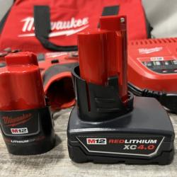 AS-IS Milwaukee FUEL 12-Volt Lithium-Ion Brushless Cordless Hammer Drill and Impact Driver Combo Kit