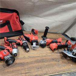 AS-IS Milwaukee M18 18-Volt Lithium-Ion Cordless Combo Kit 7-Tool with 2-Batteries, Charger and Tool Bag