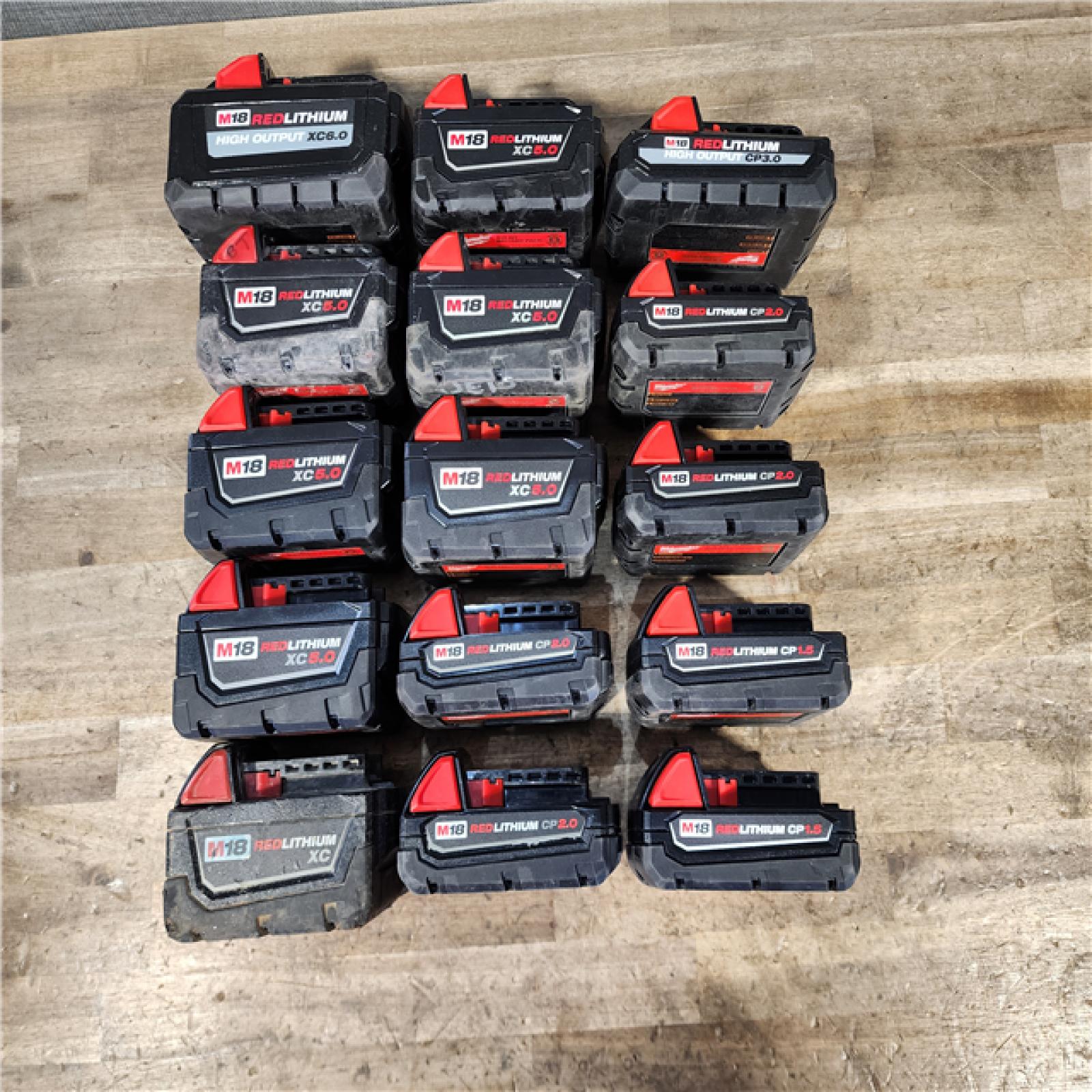 HOUSTON LOCATION - AS-IS MILWAUKEE BATTERY PACK QTY - 15