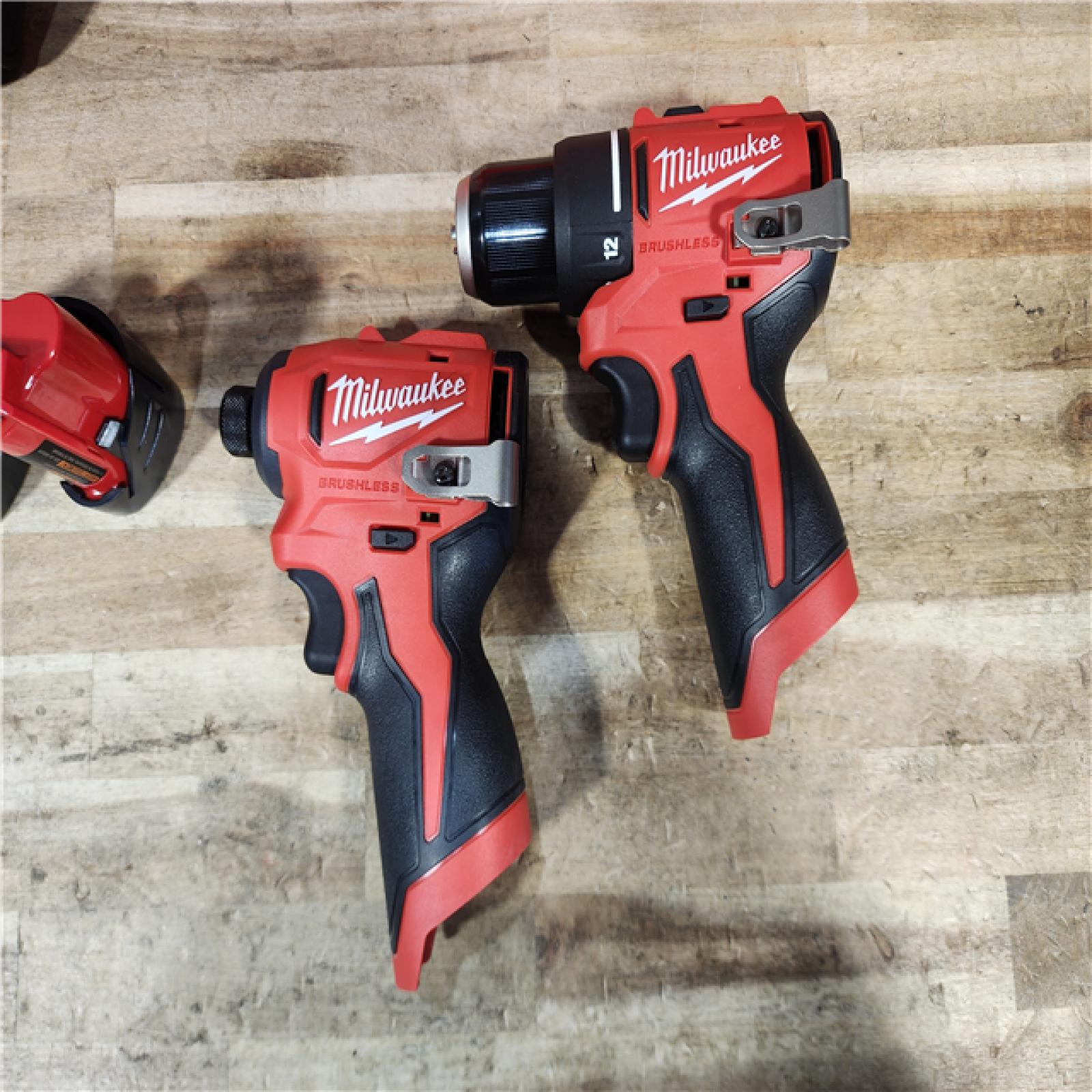 HOUSTON LOCATION - AS - IS Milwaukee 12-Volt Lithium-Ion Brushless Cordless Subcompact Drill and Impact Driver Combo Kit