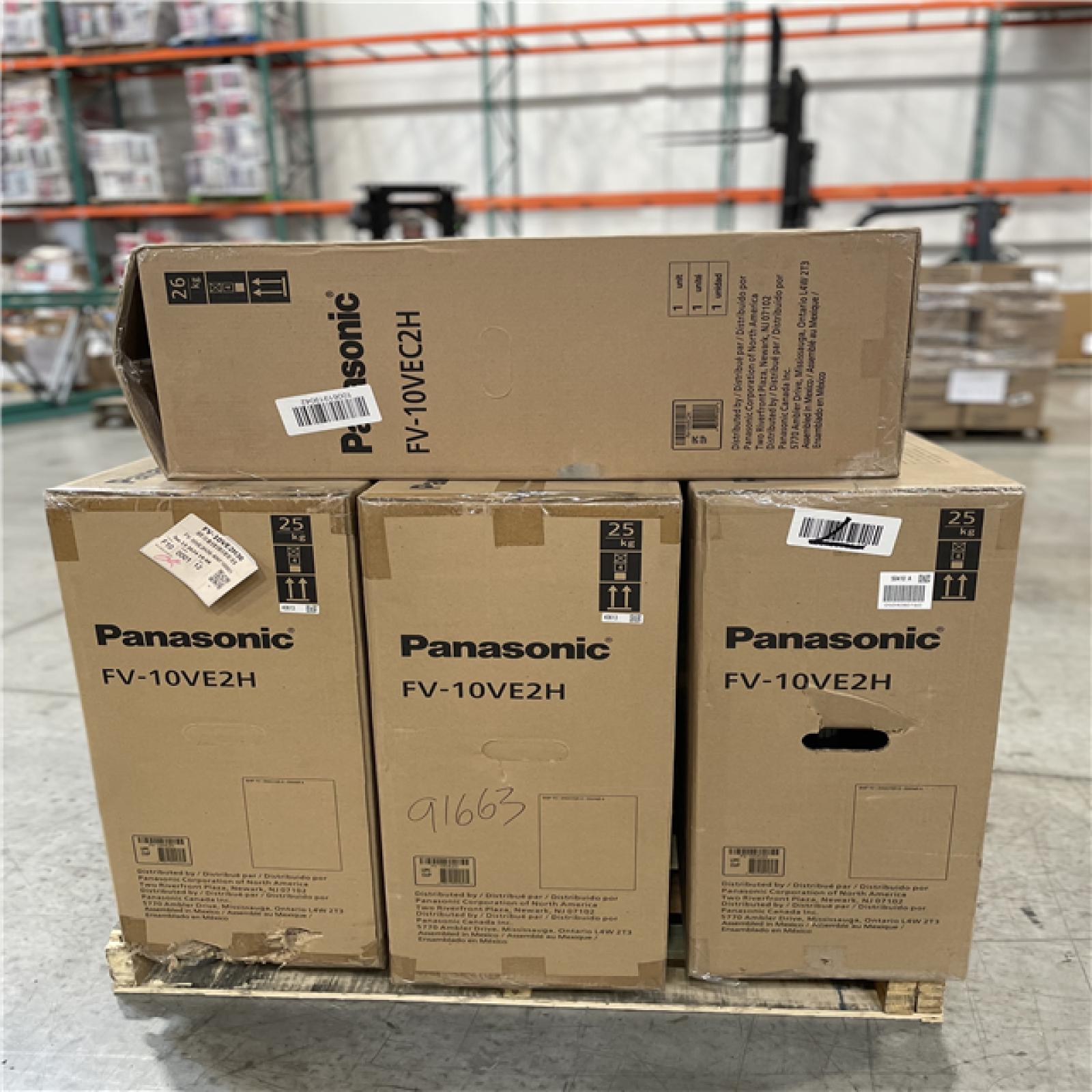 DALLAS LOCATION -Panasonic Intelli-Balance 100-Energy Recovery Ventilator (ERV), 30-100 CFM, Hardwired, Temperate Climate PALLET-(4 UNITS)