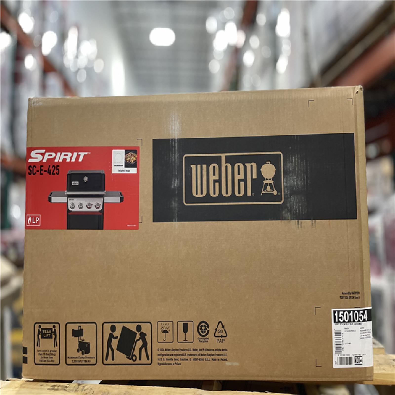 DALLAS LOCATION - Weber Spirit SC-E-425 4-Burner Propane Gas Grill in Black with Crafted Griddle Insert