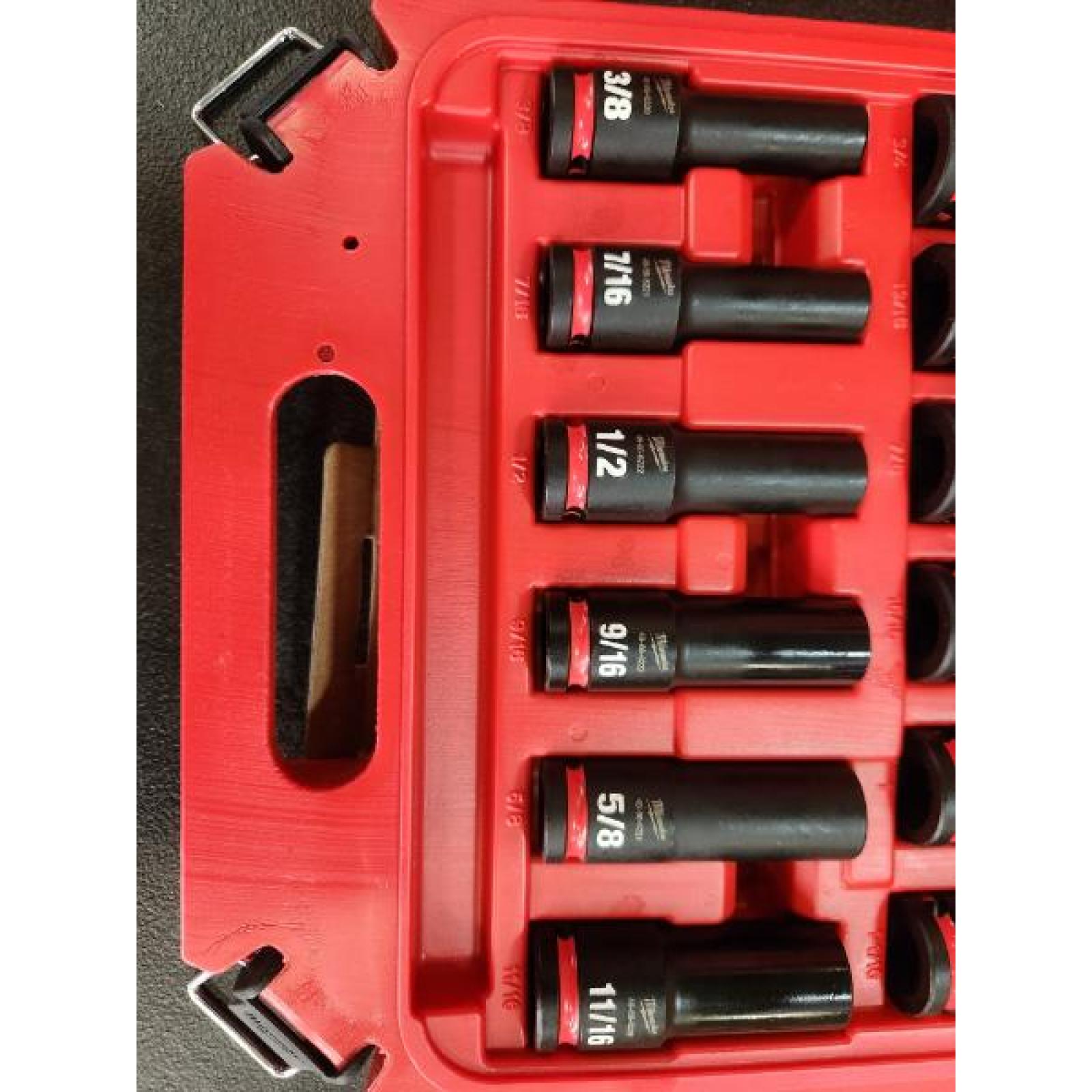 Phoenix NEW Milwaukee SHOCKWAVE 1/2 in. Drive SAE Deep Well Impact Socket Set (12-Piece)