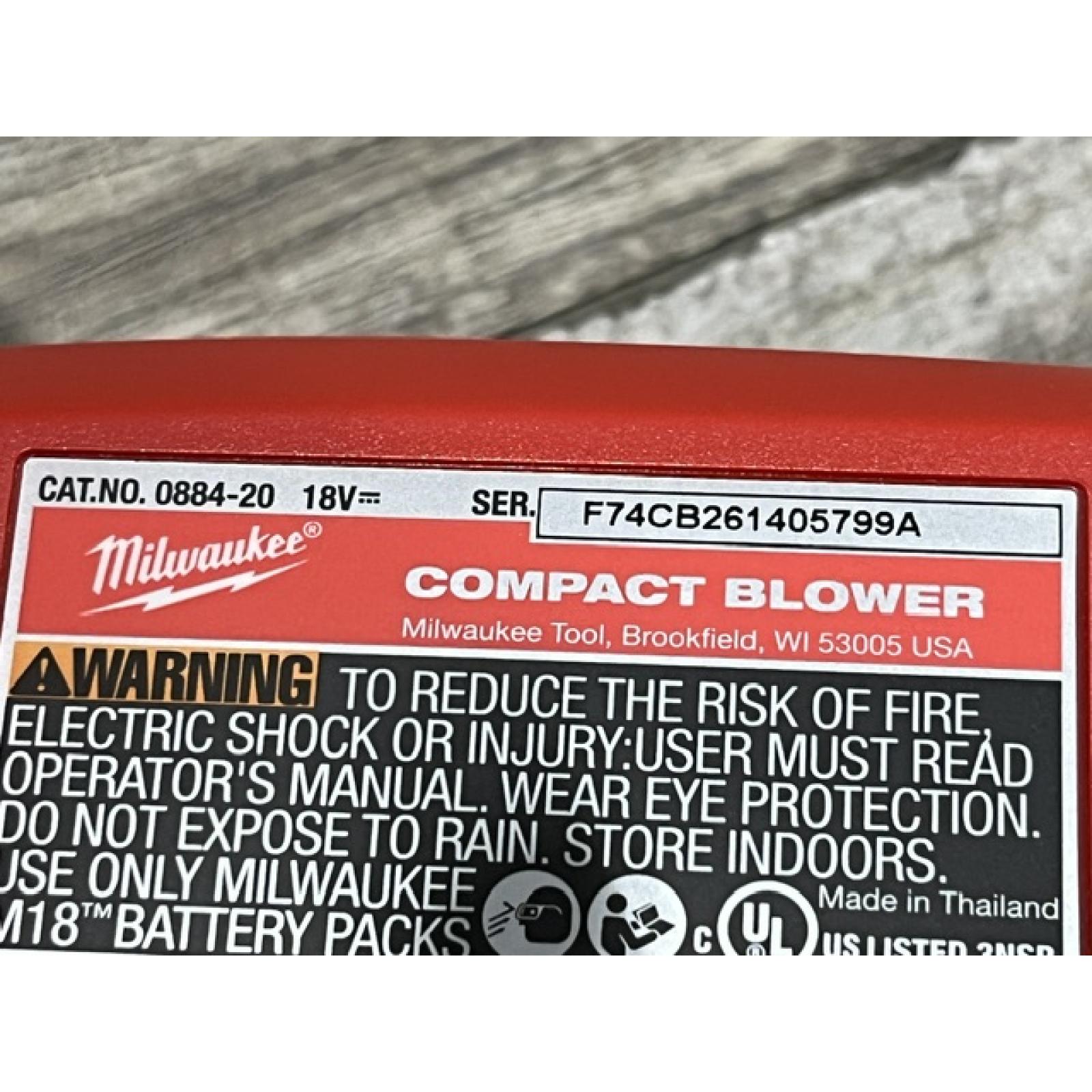 AS-IS Milwaukee 18-Volt Lithium-Ion Cordless Compact Blower (Tool-Only)