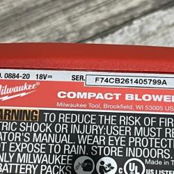 AS-IS Milwaukee 18-Volt Lithium-Ion Cordless Compact Blower (Tool-Only)