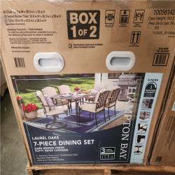 Phoenix NEW Hampton Bay Laurel Oaks Dark Brown 7-Piece Metal Outdoor Dining Set with Cushion Guard Putty Cushions
