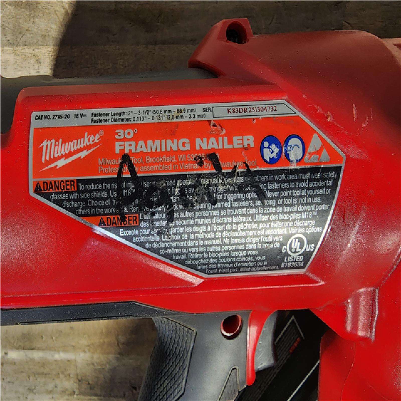 HOUSTON LOCATION - AS-IS M18 FUEL 3-1/2 in. 18-Volt 30-Degree Lithium-Ion Brushless Cordless Framing Nailer (Tool-Only)
