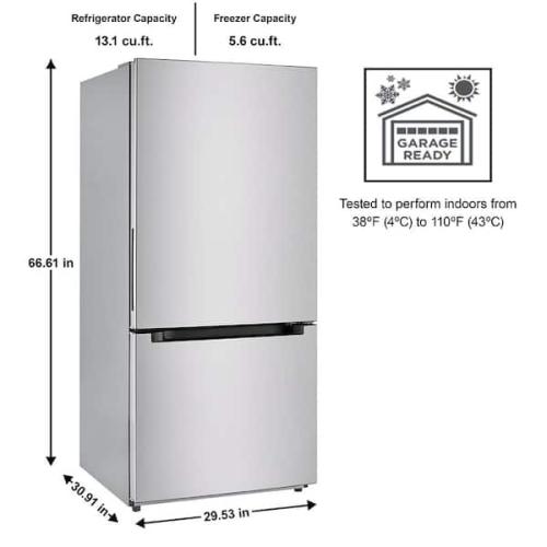 Phoenix NEW Vissani 18.7 cu. ft. Bottom Freezer Refrigerator in Stainless Steel (SEALED)