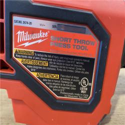 AS-IS Milwaukee 18V Lithium-Ion Cordless Short Throw Press Tool with 3 PEX Crimp Jaws Kit