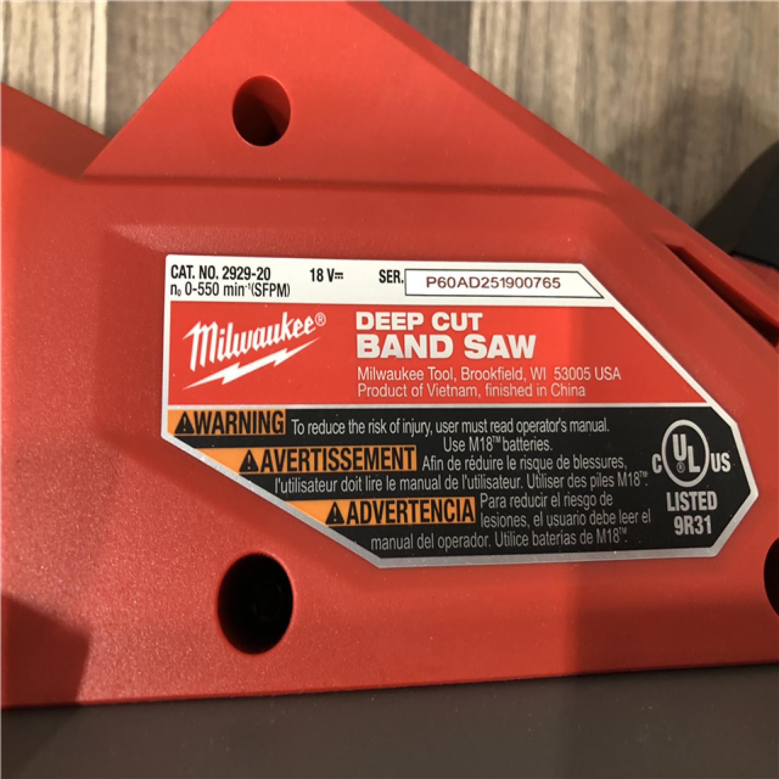 AS-IS Milwaukee FUEL 18V Lithium-Ion Brushless Cordless Deep Cut Band Saw (Tool-Only)