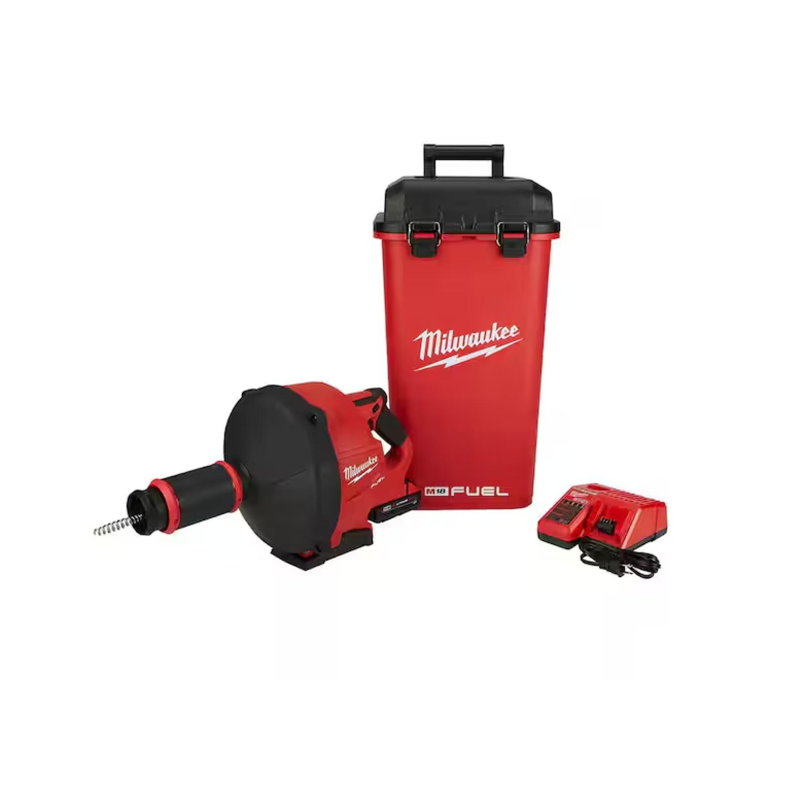 NEW! - Milwaukee M18 FUEL 18-Volt Lithium-Iron Cordless Plumbing Drain Snake Auger Kit with w/ CABLE DRIVE & 5/16 in. x 35 ft. Cable