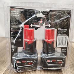 AS-IS- Milwaukee M12 12-Volt Lithium-Ion XC Extended Capacity 3.0Ah Battery Pack 3.0Ah (2-Pack)