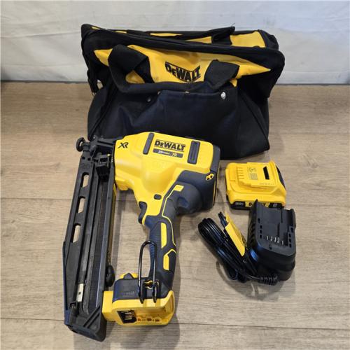 AS-IS DEWALT 20V MAX XR 16-Gauge Electric Cordless Angled Finishing Nailer Kit