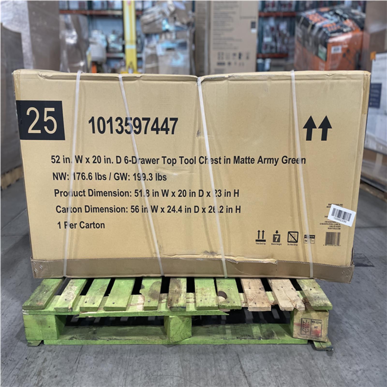 DALLAS LOCATION- HUSKY Heavy Duty 52 in. W 6-Drawer Matte Army Green Top Tool Chest