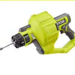 NEW! - RYOBI ONE+ 18V Cordless Drain Auger with 25 ft Cable  LED Light  Auto Feed/Retract  Cable Lock  Enclosed Drum (Tool Only)