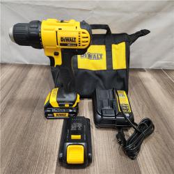 AS-IS- DEWALT 20V MAX Cordless 1/2 in. Drill/Driver Kit (2) 20V 1.3Ah Batteries  Charger and Bag