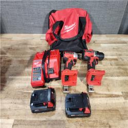 Houston Location AS-IS Milwaukee 18V Lithium-Ion Brushless Cordless Compact Drill/Impact Combo Kit