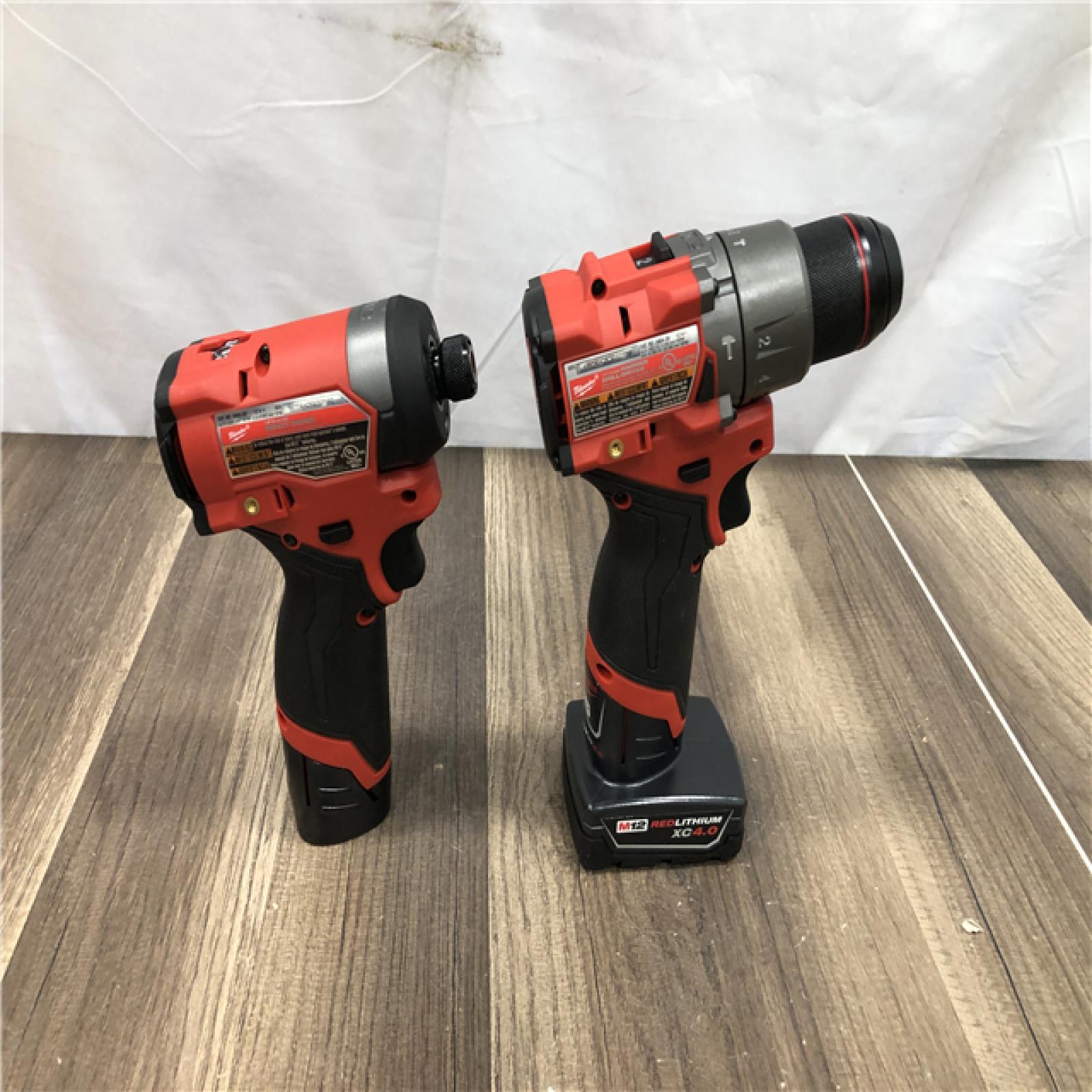 AS-IS Milwaukee FUEL 12-Volt Lithium-Ion Brushless Cordless Hammer Drill and Impact Driver Combo Kit