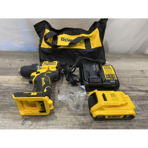 AS-IS DEWALT Atomic 20V Lithium-Ion Cordless Compact 1/2 in. Drill/Driver Kit