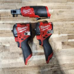 HOUSTON LOCATION - AS-IS MILWAUKEE 3 TOOL COMBO KIT W/ (2) BATTERY & CHARGER