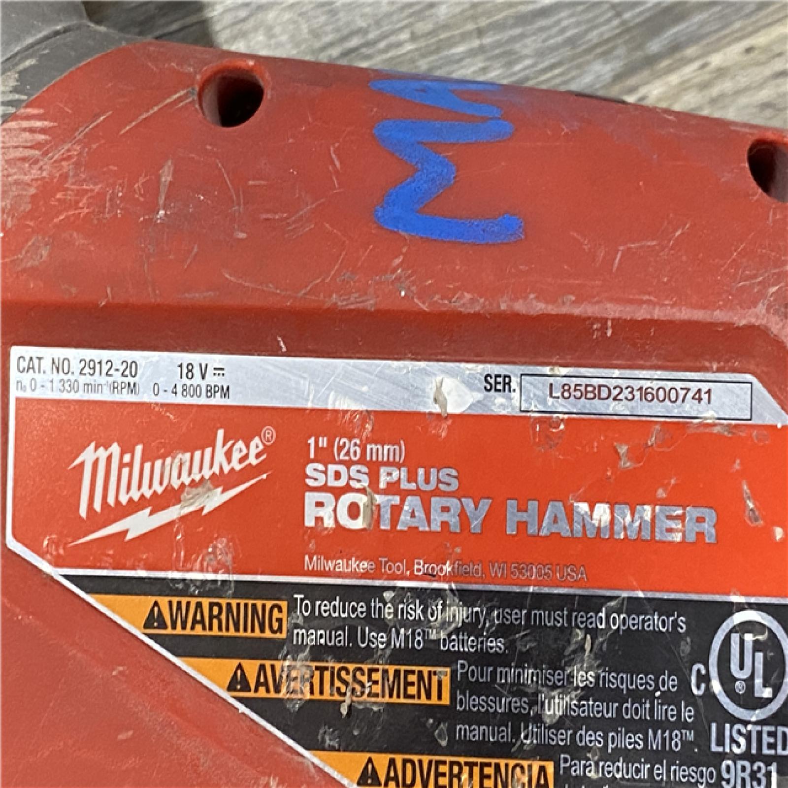 AS-IS Milwaukee FUEL 18V Lithium-Ion Brushless 1 in. Cordless SDS-Plus Rotary Hammer Kit