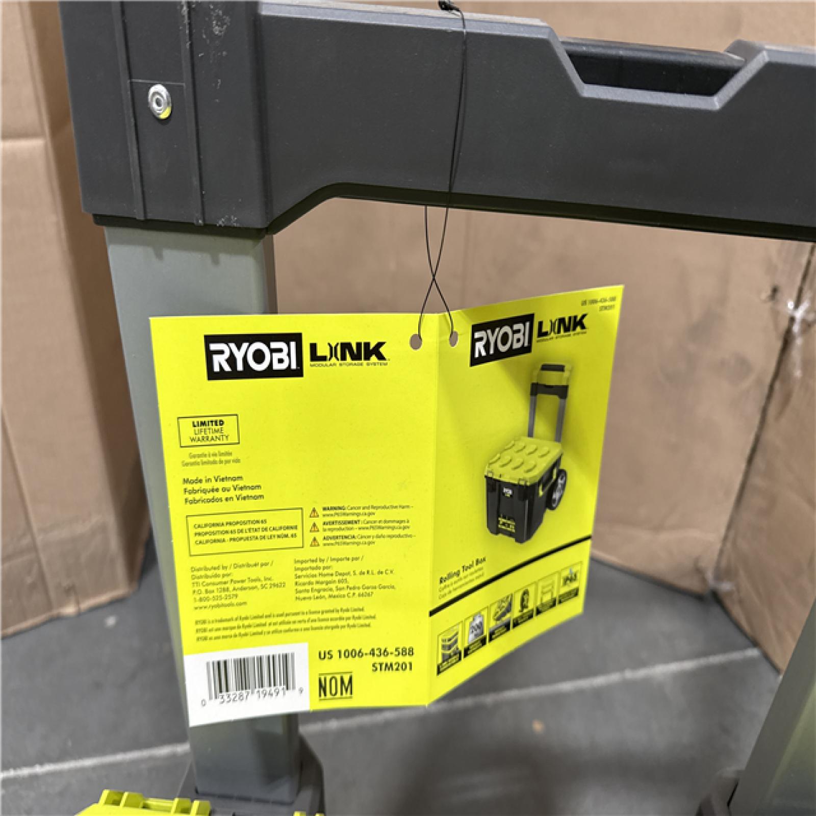 California AS-IS Ryobi Link Rolling Tool Box; Appears in Excellent Condition (No Tools)