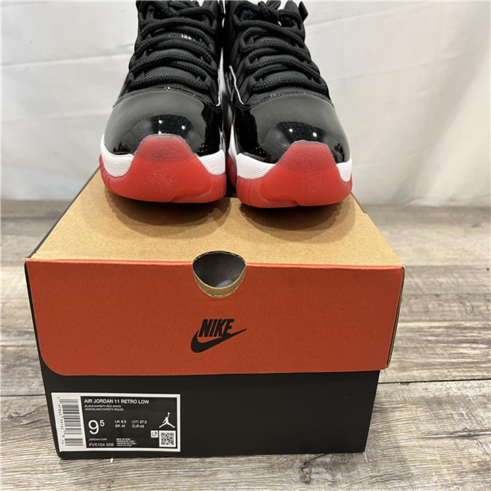 NEW Nike Men Air Jordan 11 Retro Low Black/Varsity Red-White Sneakers 9.5 Black/Varsity Red-White