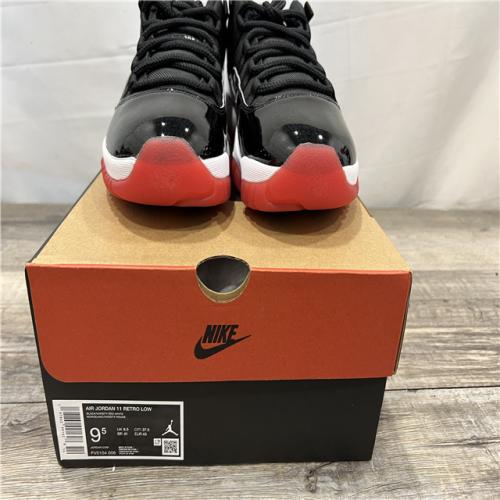 NEW Nike Men Air Jordan 11 Retro Low Black/Varsity Red-White Sneakers 9.5 Black/Varsity Red-White