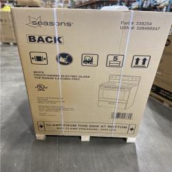 DALLAS LOCATION- Seasons® 5.2 Cu. Ft. Freestanding Electric Range, Glass Top, White