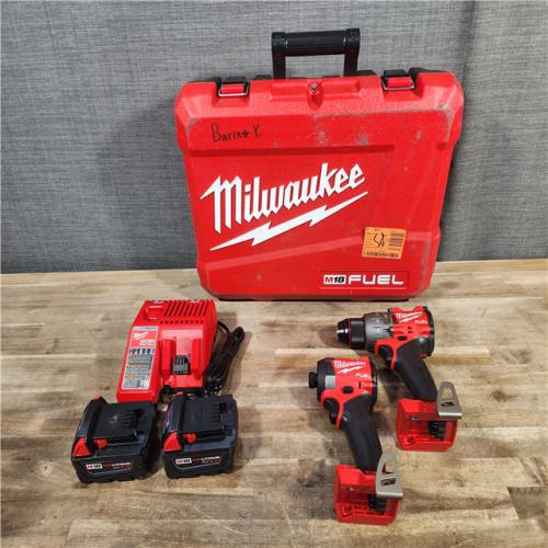 HOUSTON LOCATION - AS-IS MILWAUKEE FUEL 18V Lithium-Ion Brushless Cordless Hammer Drill and Impact Driver Combo Kit (2-Tool) with 2 Batteries
