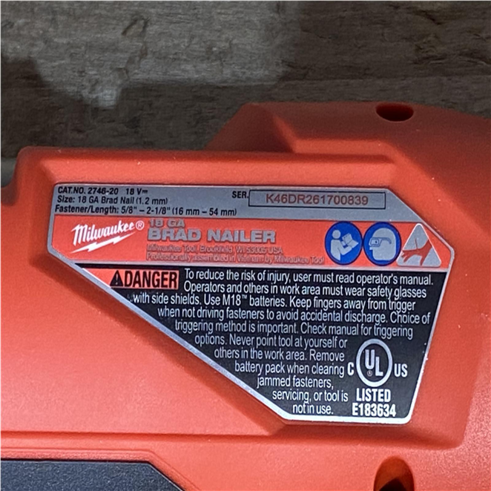 Houston Location AS-IS Milwaukee FUEL 18-Volt Lithium-Ion Brushless Cordless Gen II 18-Gauge Brad Nailer (Tool-Only)