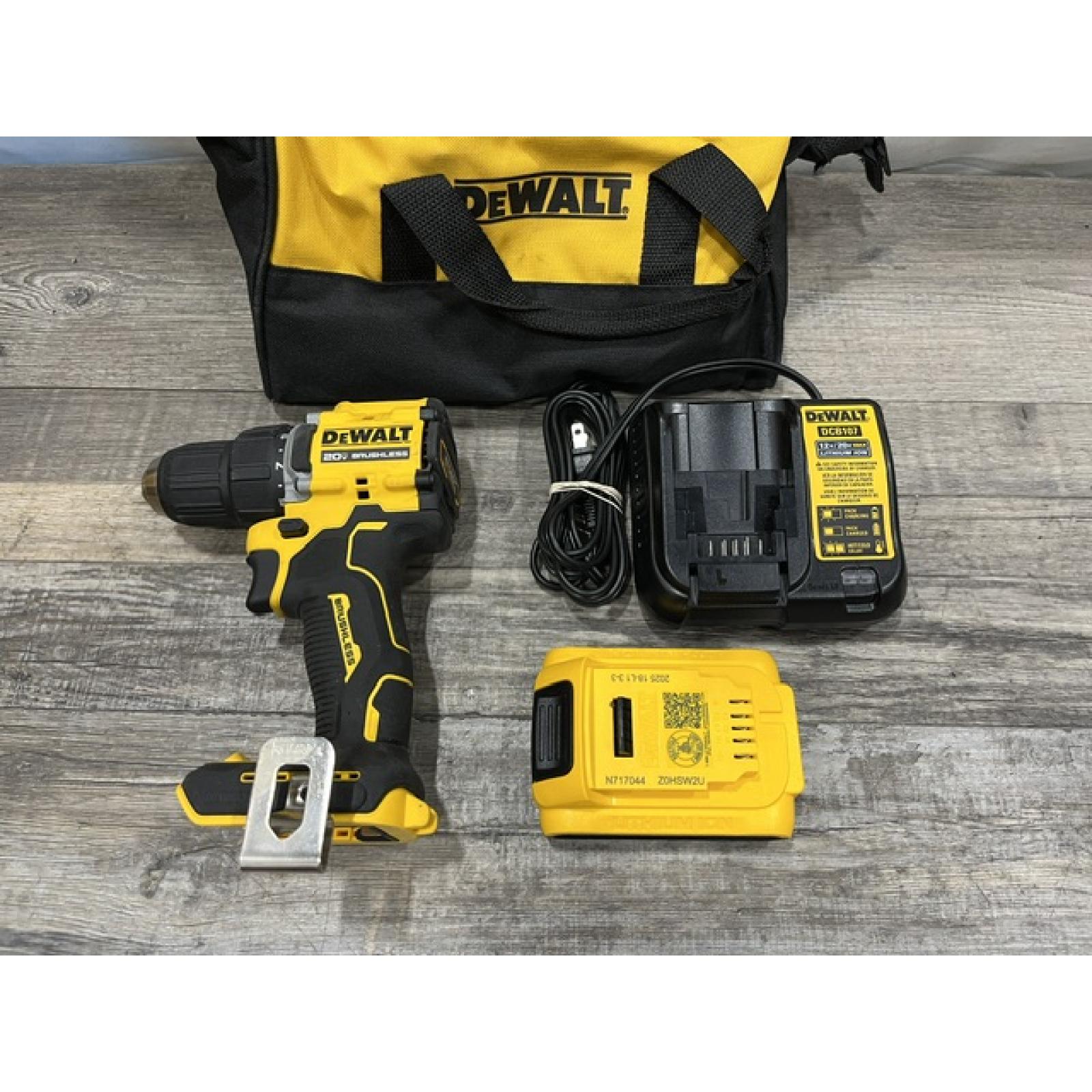 AS-IS DEWALT Atomic 20V Lithium-Ion Cordless Compact 1/2 in. Drill/Driver Kit