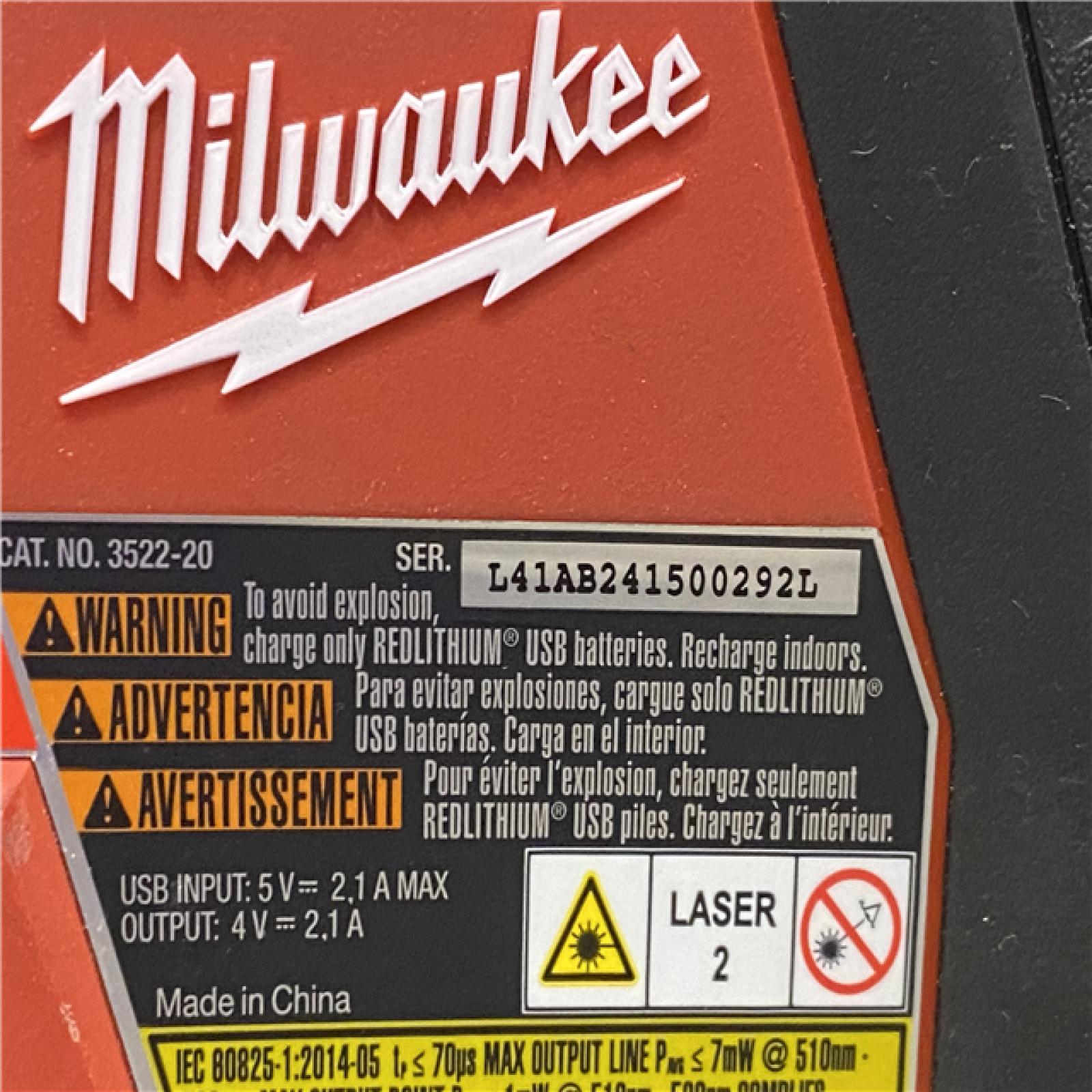 AS-IS Milwaukee Green 100 ft. Cross Line and Plumb Points Rechargeable Laser Level Kit