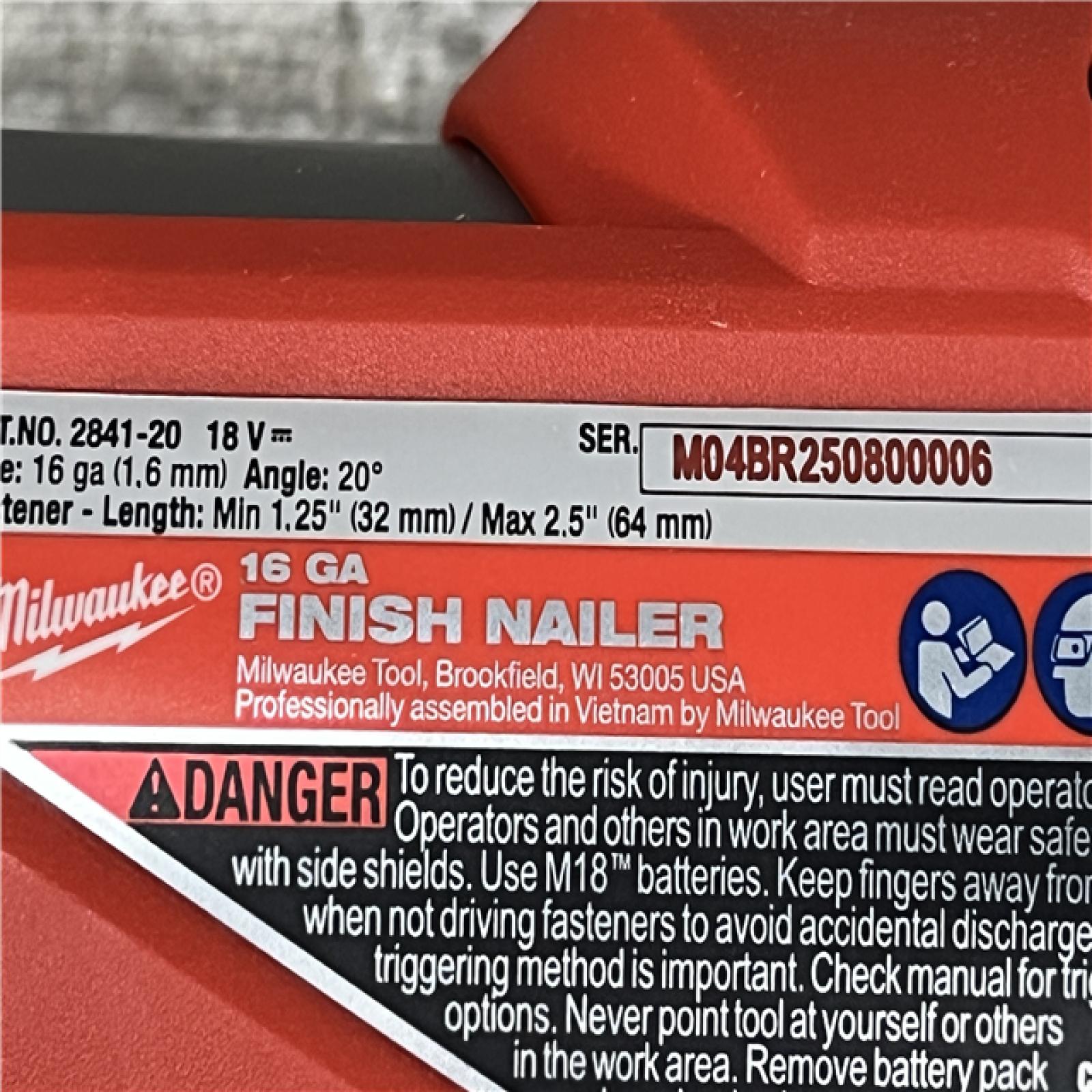 AS-IS Milwaukee FUEL 18-Volt Lithium-Ion Brushless Cordless Gen II 16-Gauge Angled Finish Nailer (Tool-Only)