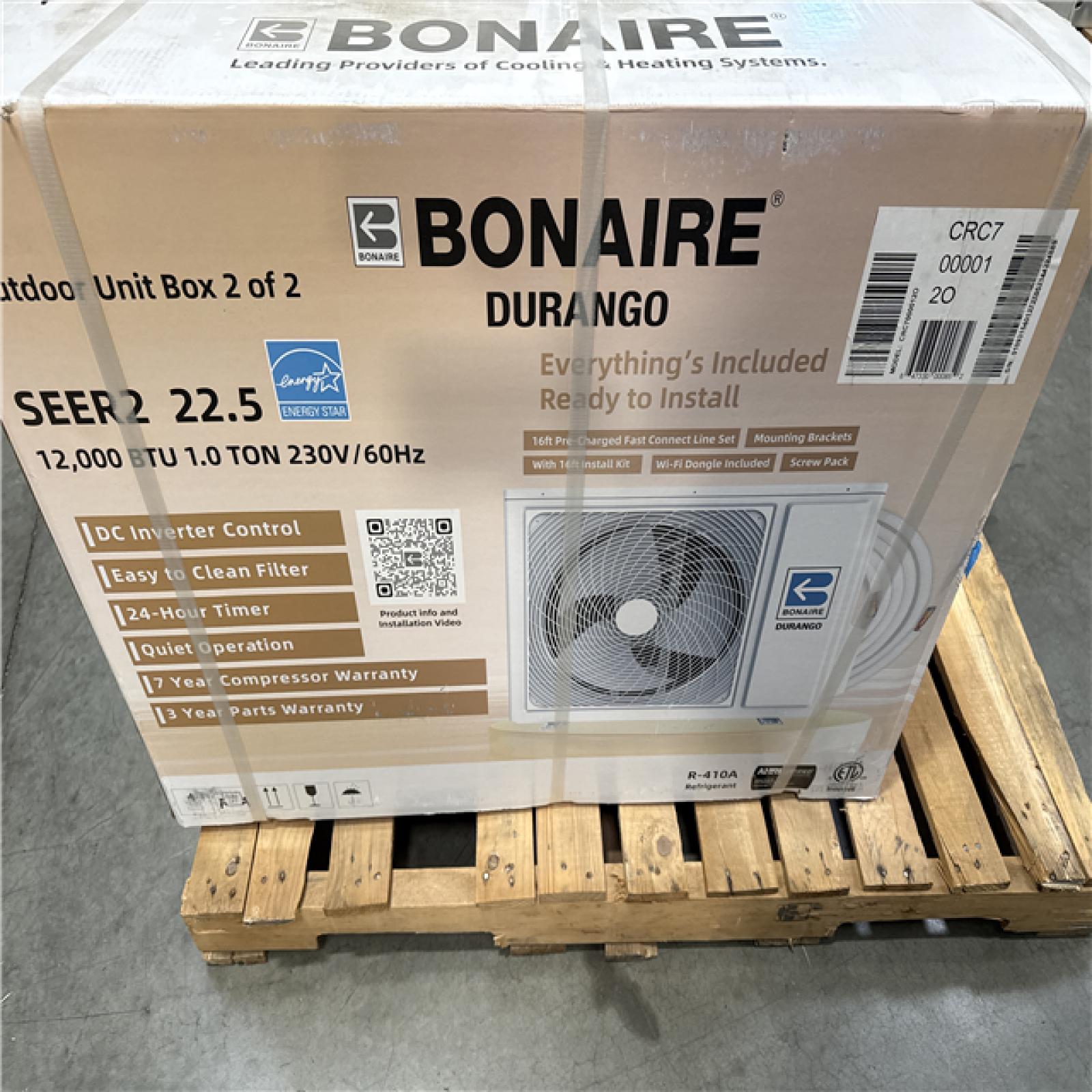 California AS-IS Bonaire Durango Ductless Mini Split Air Conditioner