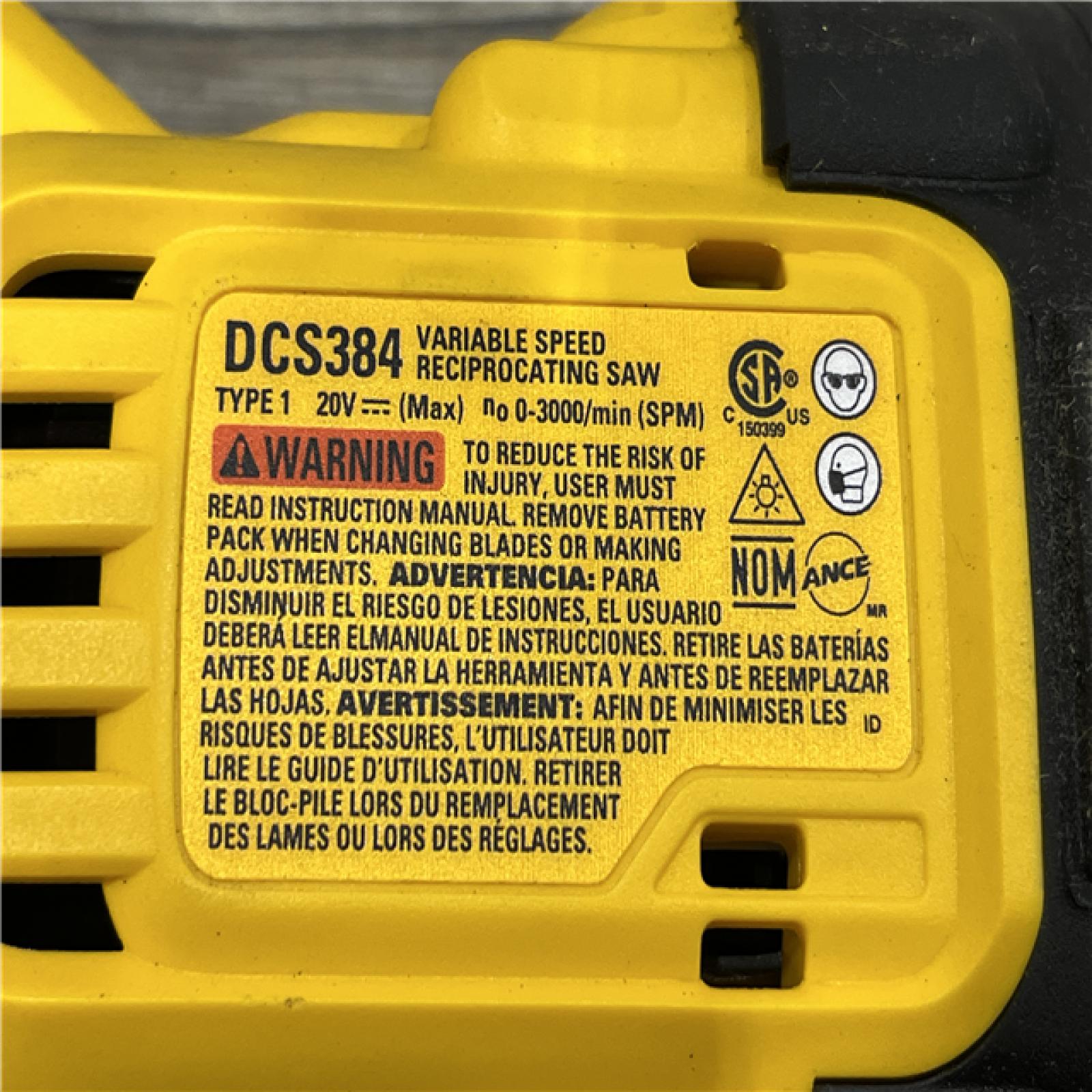 AS-IS DEWALT 20-Volt XR Cordless Reciprocating Saw (Tool Only)