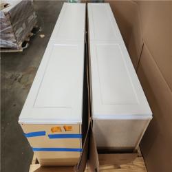 Phoenix Hampton Bay Shaker 18 in. W x 24 in. D x 90 in. H Assembled Pantry Kitchen Cabinet in Satin White (2-Pack)