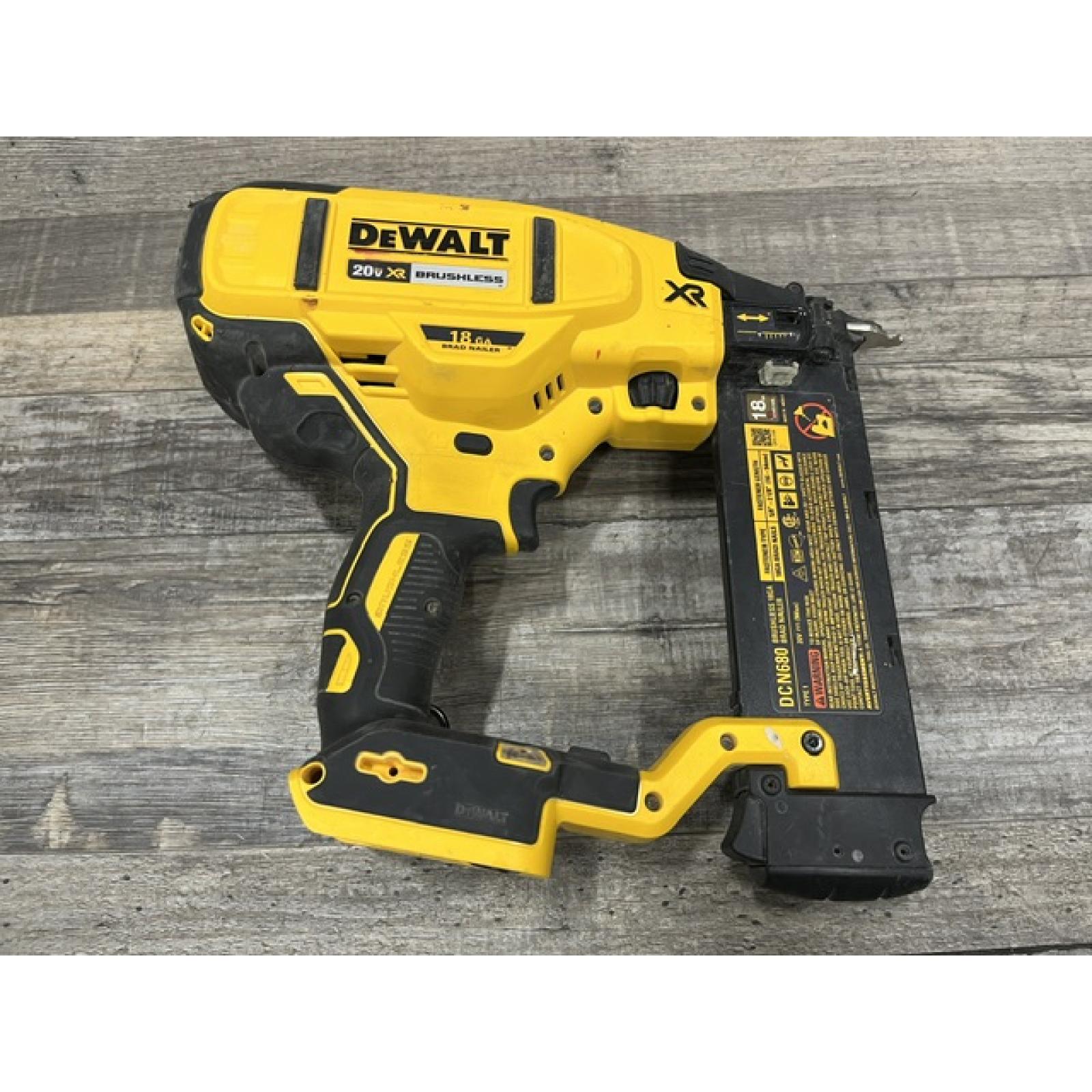 AS-IS DEWALT 20V MAX XR Lithium-Ion Electric Cordless 18-Gauge Brad Nailer (Tool Only)