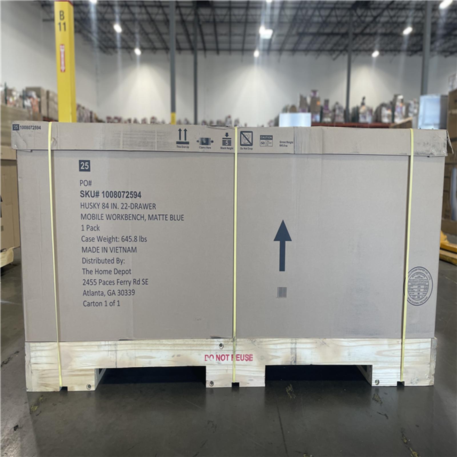 DALLAS LOCATION- AS-IS Husky Heavy Duty 84-inch 22 DRAWER Matte Blue Mobile Workbench Cabinet
