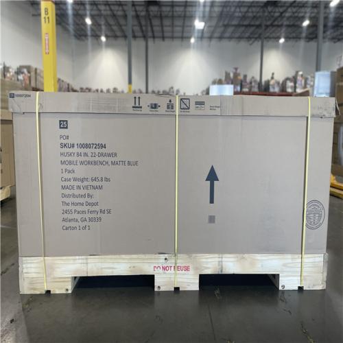 DALLAS LOCATION- AS-IS Husky Heavy Duty 84-inch 22 DRAWER Matte Blue Mobile Workbench Cabinet