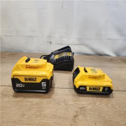 AS-IS- DEWALT 20V MAX Lithium-Ion Battery Kit with 5.0Ah and 2.0Ah Battery and Charger