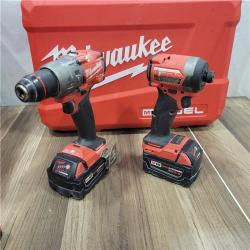 AS-IS MILWAUKEE M18 FUEL 18V Lithium-Ion Brushless Cordless Hammer Drill and Impact Driver Combo Kit (2-Tool) with 2 Batteries