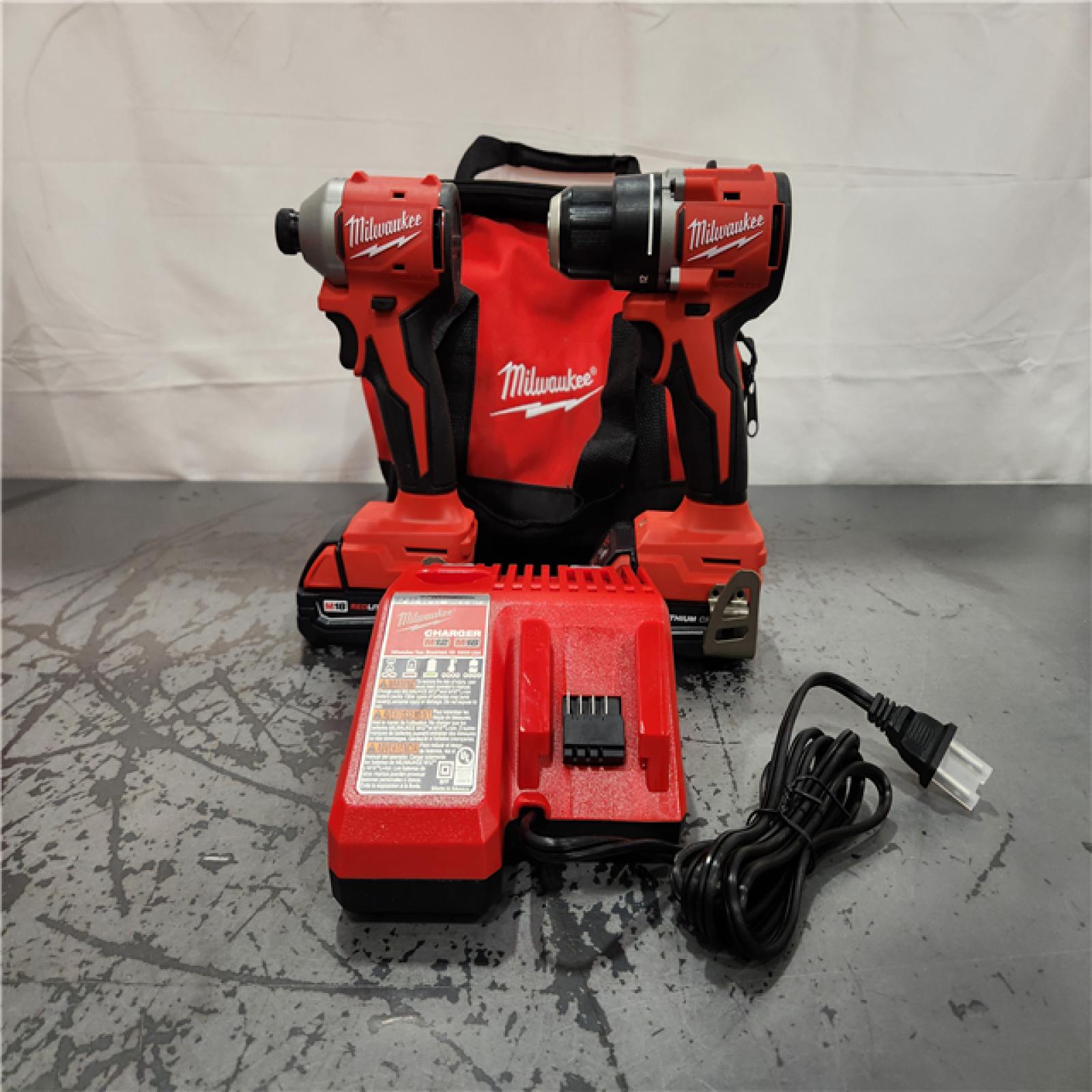 AS-IS- Milwaukee 18V Lithium-Ion Brushless Cordless Compact Drill/Impact Combo Kit